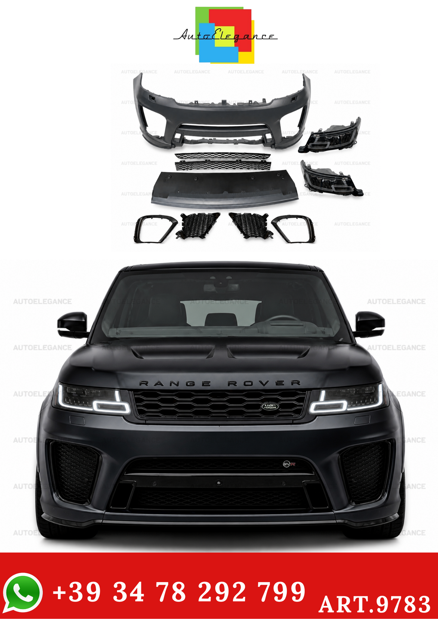 💫ART.9783 Bodykit per Range Rover Sport L494 2013-2017 Look SVR 2018💫