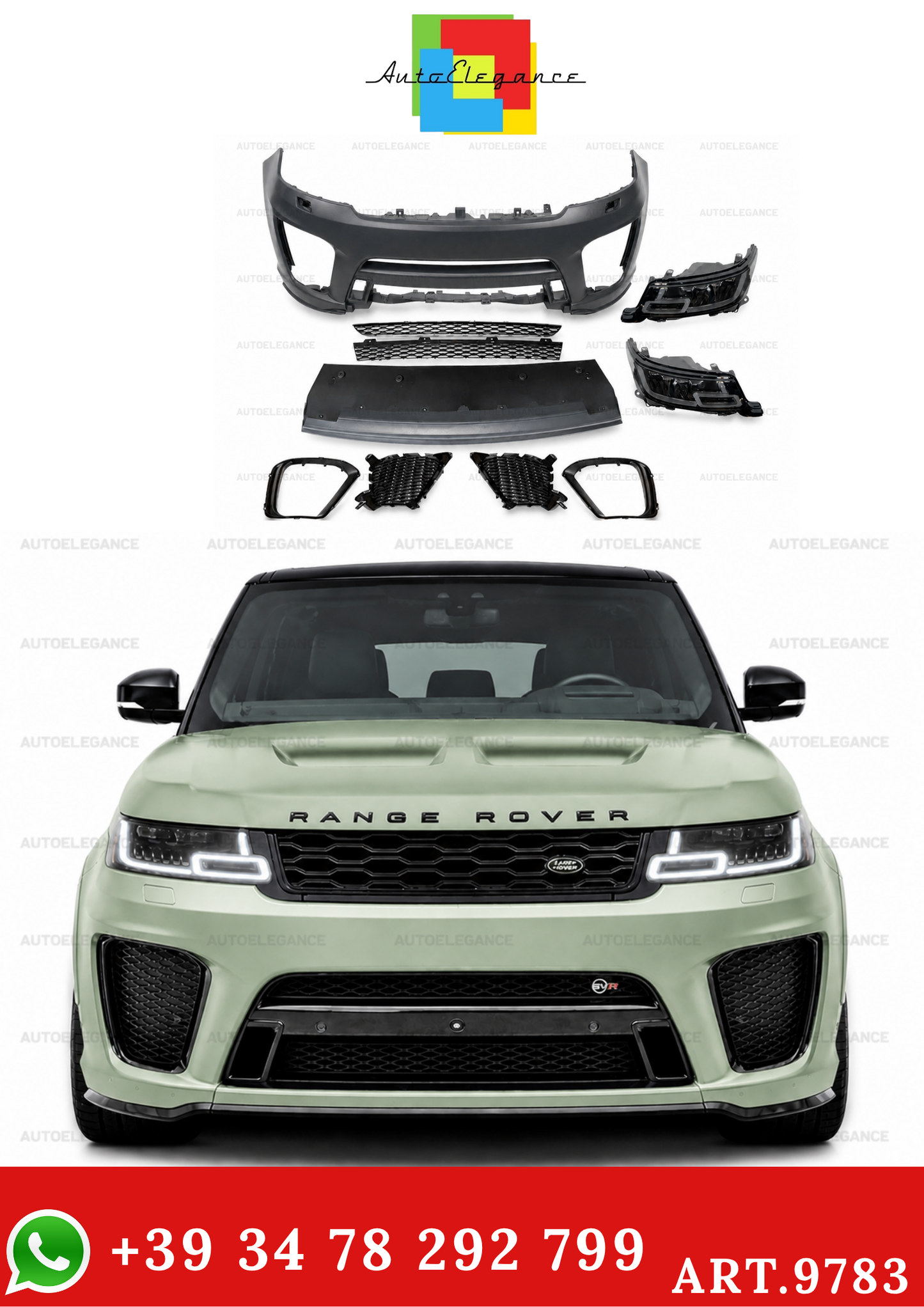 💫ART.9783 Bodykit per Range Rover Sport L494 2013-2017 Look SVR 2018💫