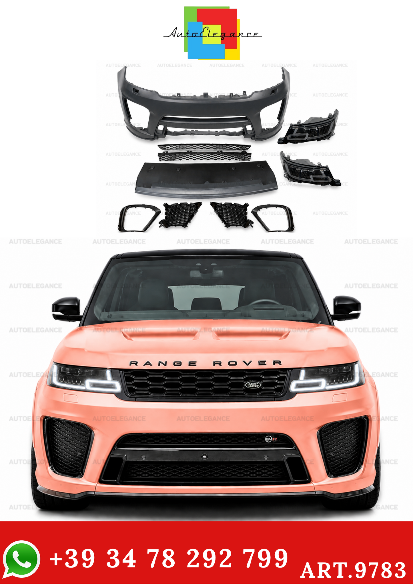 💫ART.9783 Bodykit per Range Rover Sport L494 2013-2017 Look SVR 2018💫