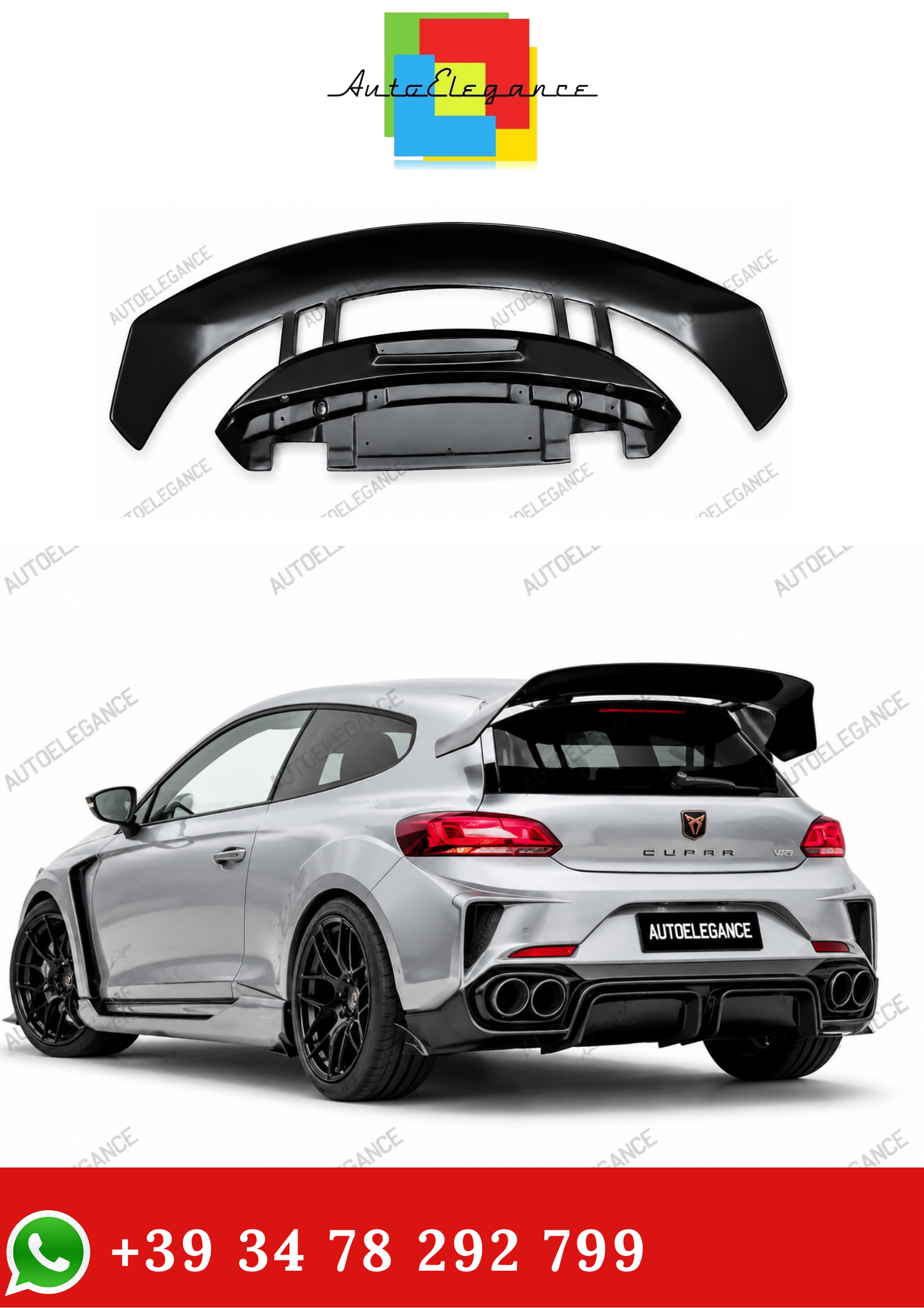 💫Spoiler Posteriore Nero Lucido per Volkswagen Scirocco 2009-2018💫