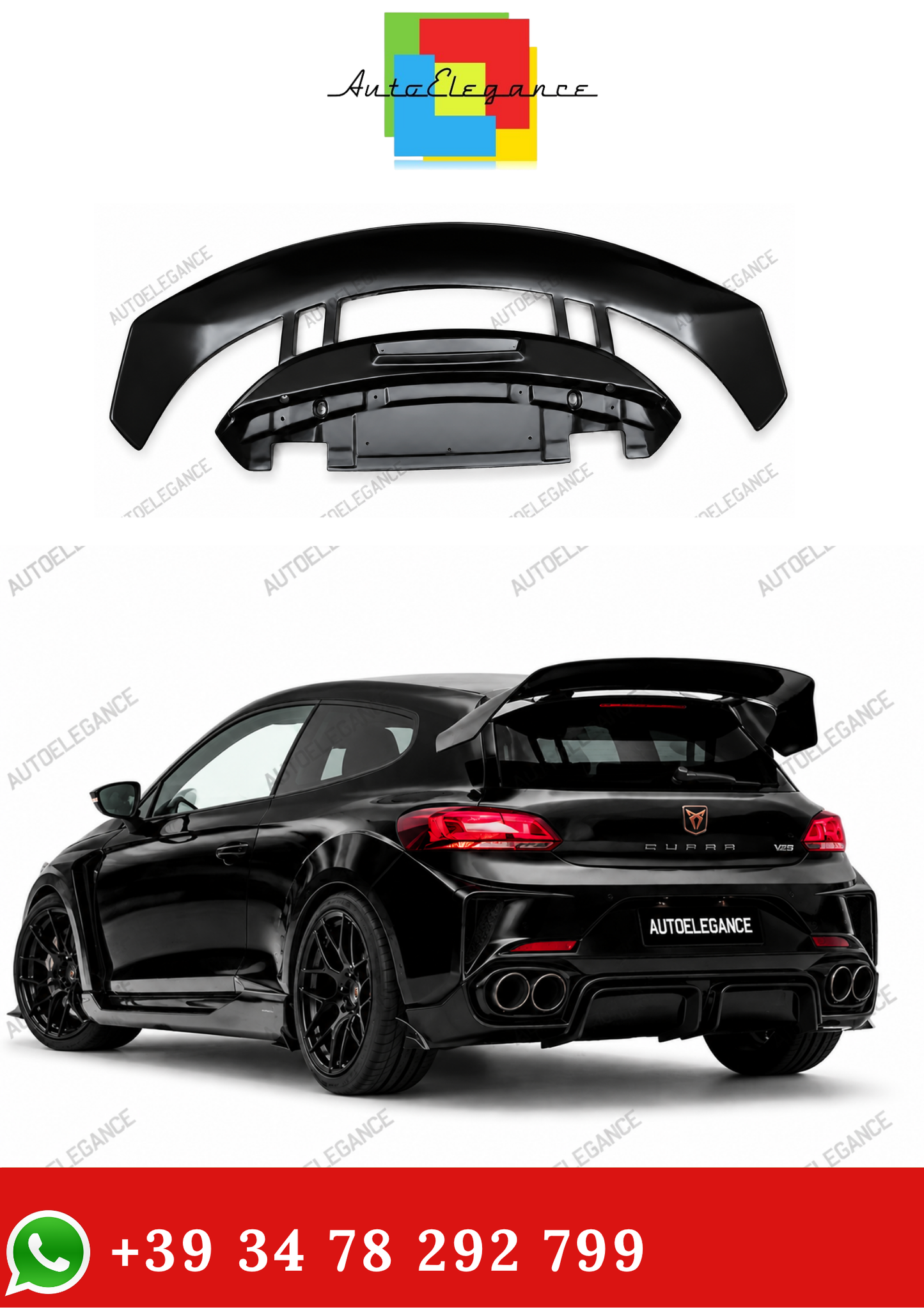 💫Spoiler Posteriore Nero Lucido per Volkswagen Scirocco 2009-2018💫