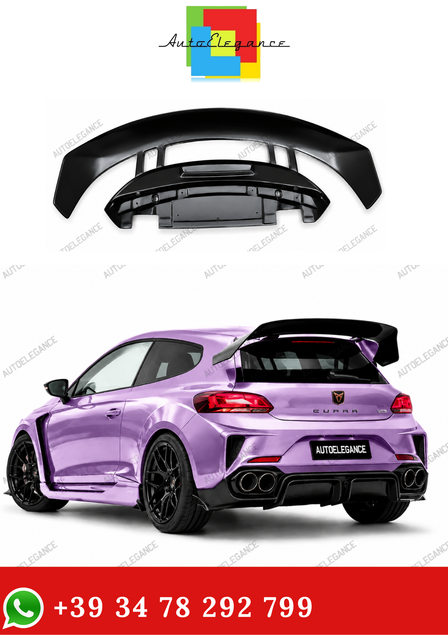 💫Spoiler Posteriore Nero Lucido per Volkswagen Scirocco 2009-2018💫