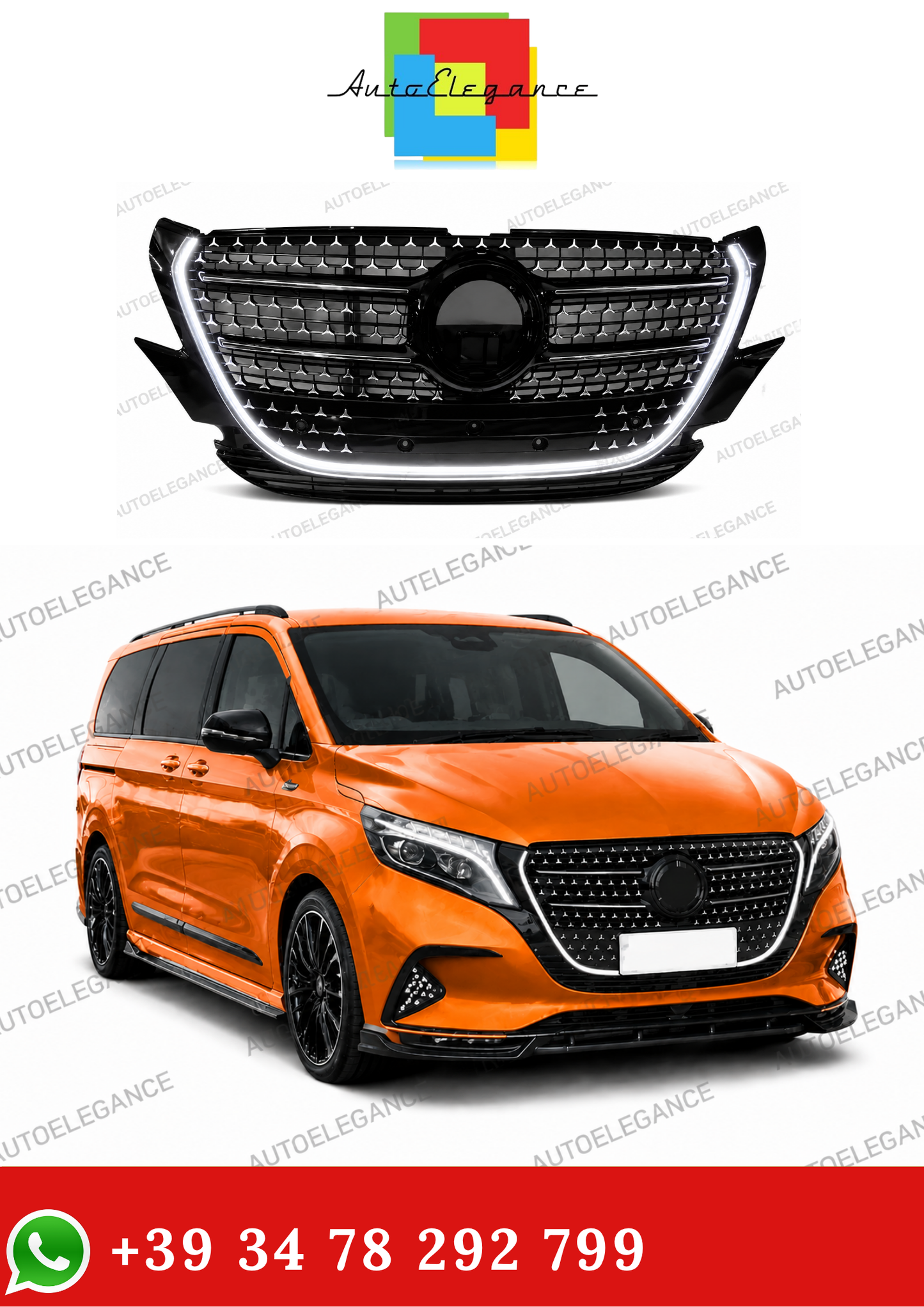 💫Griglia Anteriore Stile M per Mercedes Vito W448 2024+ Pre Facelift💫