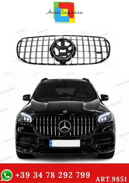 💫ART.9851 GRIGLIA SPORTIVA NERO CROMATA PER MERCEDES GLS X167 19-23💫
