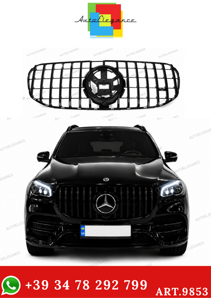 💫ART.9853 GRIGLIA SPORTIVA NERO CROMATA PER MERCEDES GLS X167 19-23💫
