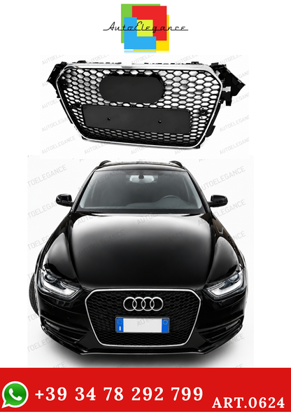 💫ART.0624 GRIGLIA ANTERIORE AUDI A4 B8 12-15 AVANT BERLINA RS4 CROMATO💫