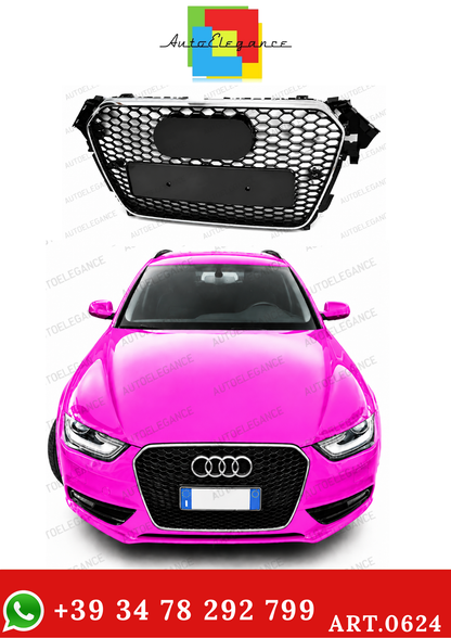 💫ART.0624 GRIGLIA ANTERIORE AUDI A4 B8 12-15 AVANT BERLINA RS4 CROMATO💫