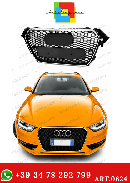 💫ART.0624 GRIGLIA ANTERIORE AUDI A4 B8 12-15 AVANT BERLINA RS4 CROMATO💫