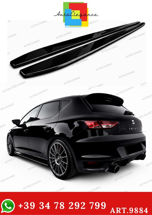 💫ART.9884 SOTTO MINIGONNE NERO LUCIDO PER SEAT LEON 5F 2012+ 💫