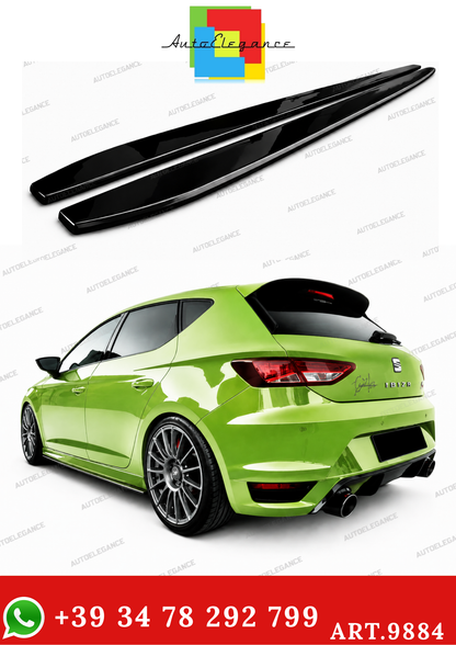 💫ART.9884 SOTTO MINIGONNE NERO LUCIDO PER SEAT LEON 5F 2012+ 💫