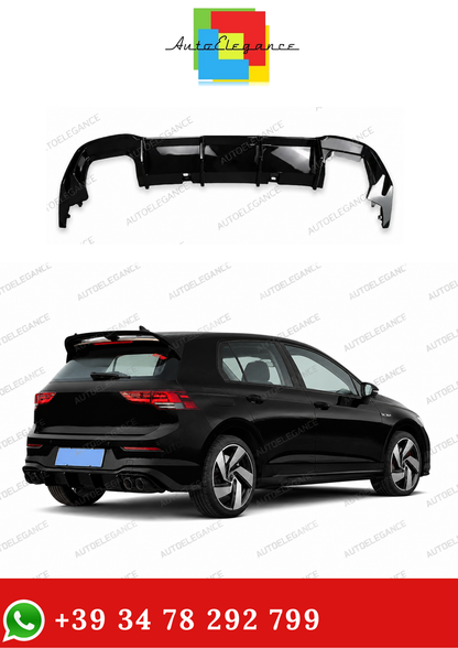 💫Diffusore Nero Lucido Stile Maxton per VW Golf MK8 GTI Facelift 2020-2025💫