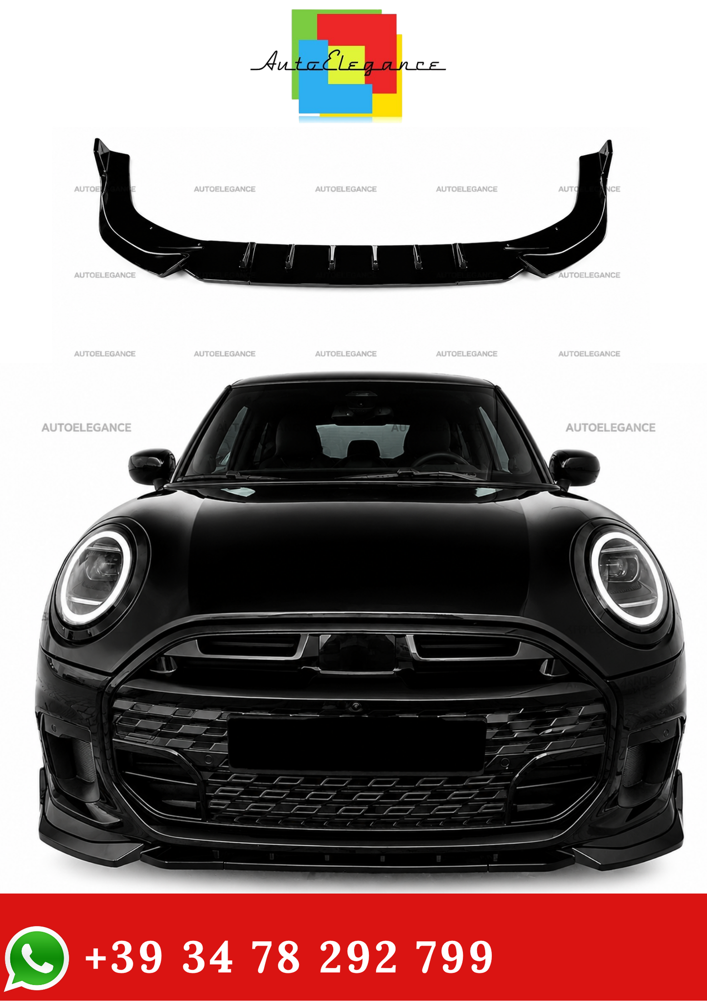 💫Splitter Anteriore Nero Lucido per Mini Cooper JCW F65 F66 F67 2024-2025💫