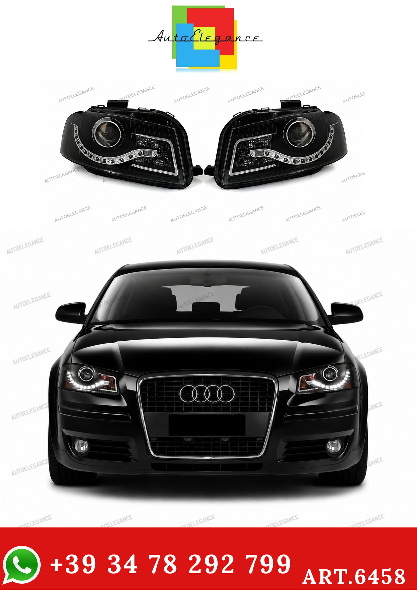 💫ART.6458 FARI DAYLIGHT NERI per AUDI A3 8P 05.03-03.08💫