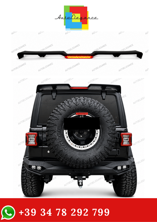 💫Spoiler Posteriore Nero con LED per JEEP Wrangler JK JL 2018-2024💫