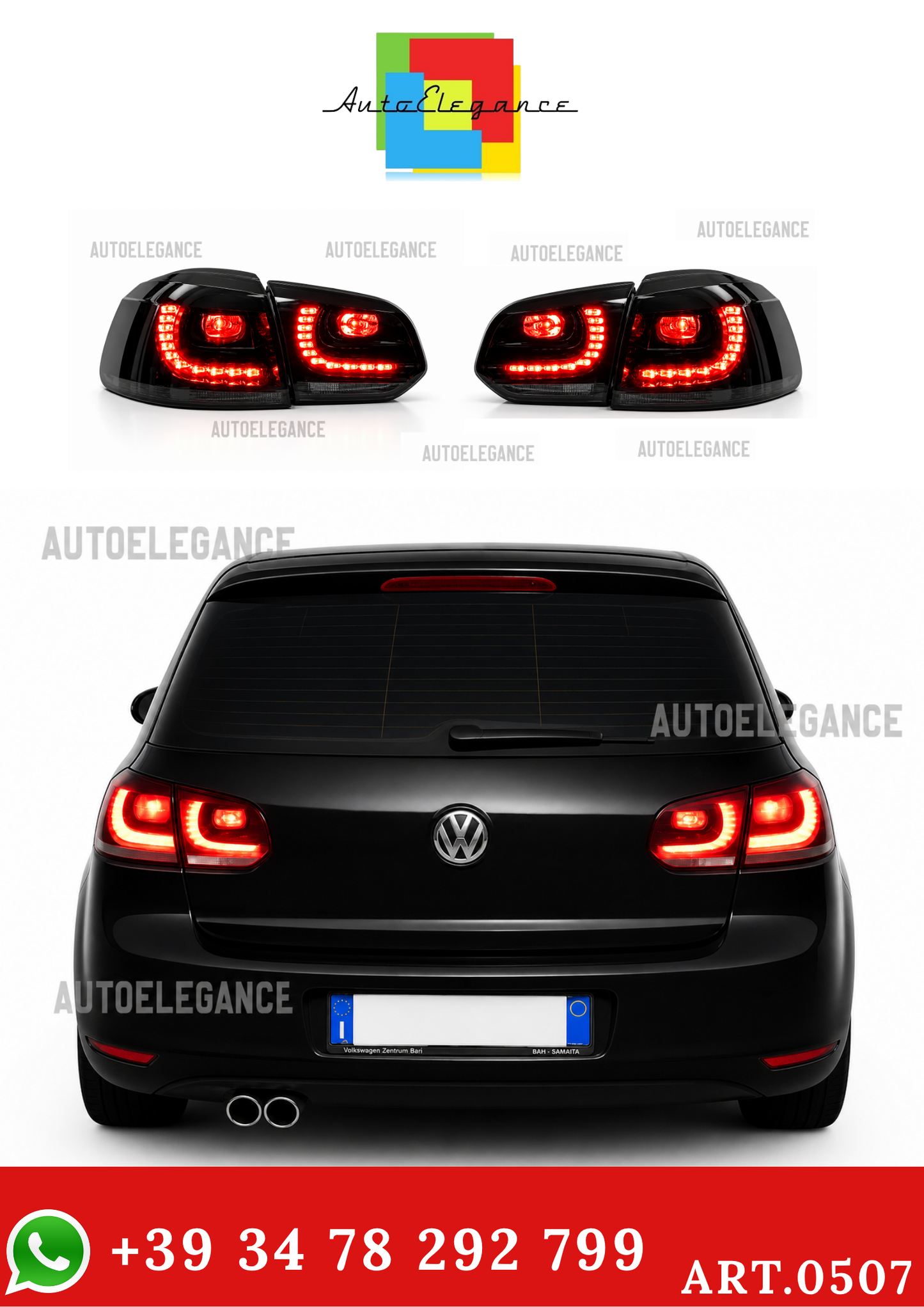 FARI POSTERIORI R20 FULL LED VW GOLF 6 VI 2008 AL 2012 FANALI FRECCIA DINAMICA