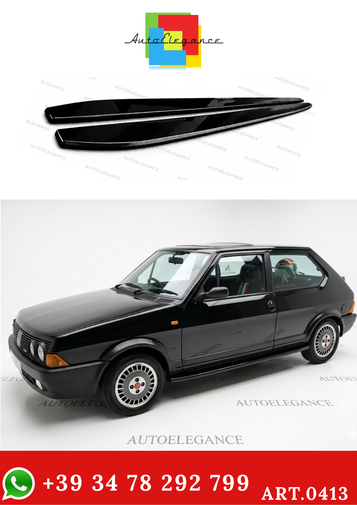 💫ART.0413 Sotto Minigonne Nero Lucido adatto per FIAT RITMO (178 CM)💫