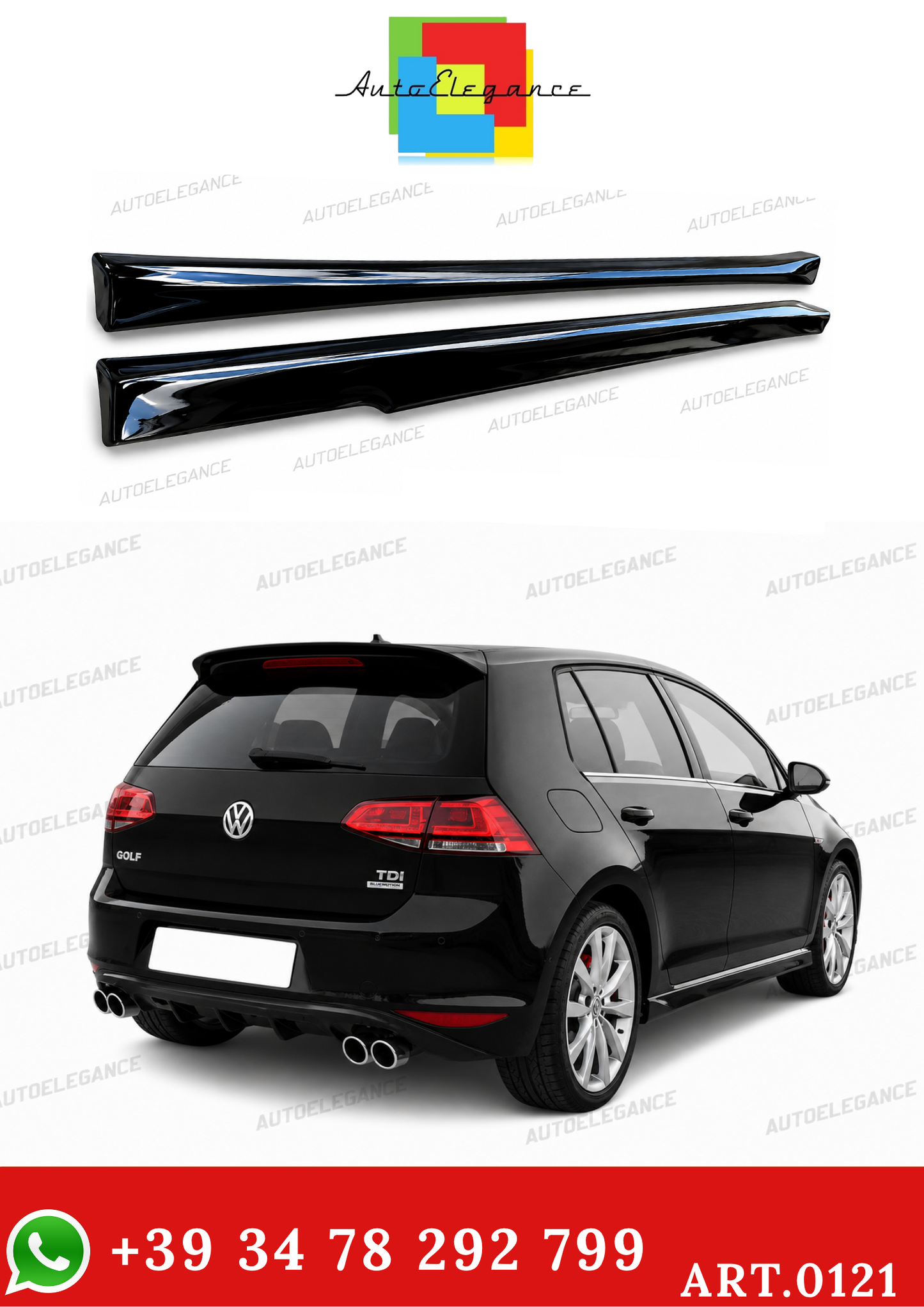 💫Art.0121 minigonne nero lucido adatto per golf 7 + golf 7.5💫