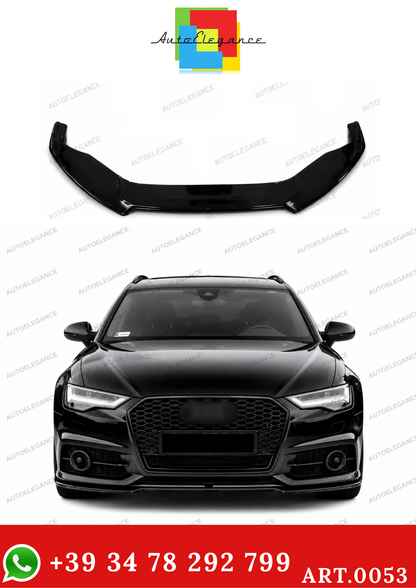 💫ART.0053 SPLITTER ANTERIORE PER AUDI A6 4G C7 LIP NERO LUCIDO ABS💫