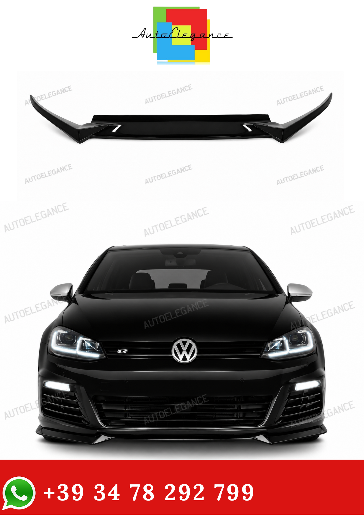 💫SPLITTER ANTERIORE NERO LUCIDO LOOK SPORTIVO PER VW GOLF 6 R-LINE ABS💫