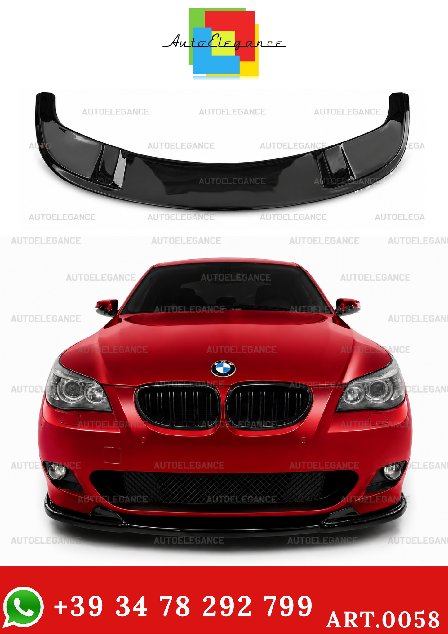0058🔥SPLITTER ANTERIORE ADATTO PER BMW SERIE 5 E60 E61 M TECH ABS NERO LAMA🔥