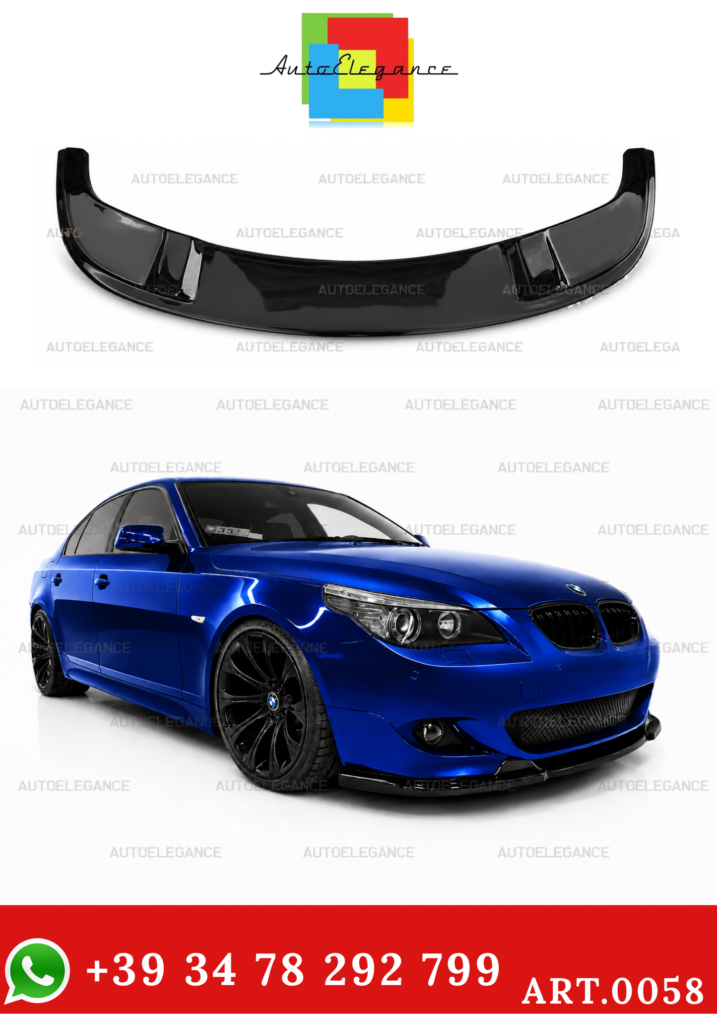 0058🔥SPLITTER ANTERIORE ADATTO PER BMW SERIE 5 E60 E61 M TECH ABS NERO LAMA🔥
