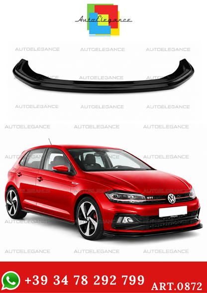 💫ART.0872 SPLITTER ADATTO PER VW POLO AW1 GTI GTD RLINE LOOK NERO LUCIDO💫