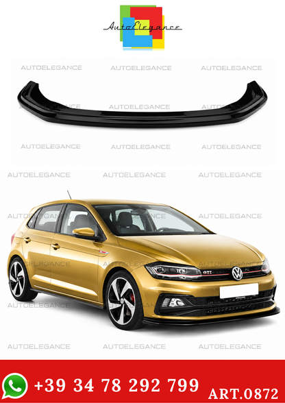 💫ART.0872 SPLITTER ADATTO PER VW POLO AW1 GTI GTD RLINE LOOK NERO LUCIDO💫