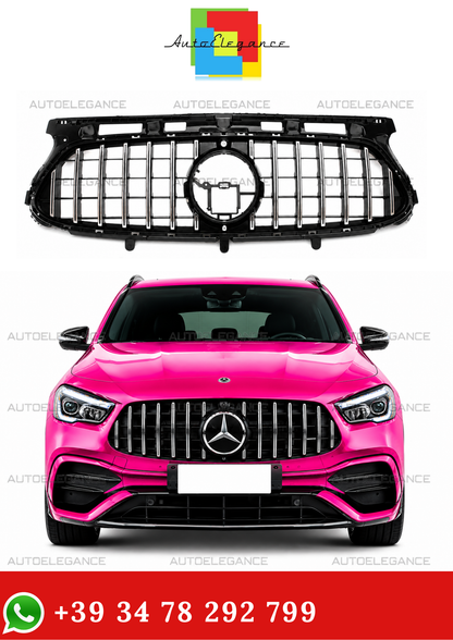 🔥ART.0449 Calandra GT Look Nero con Finiture Cromo per Mercedes GLA H247🔥