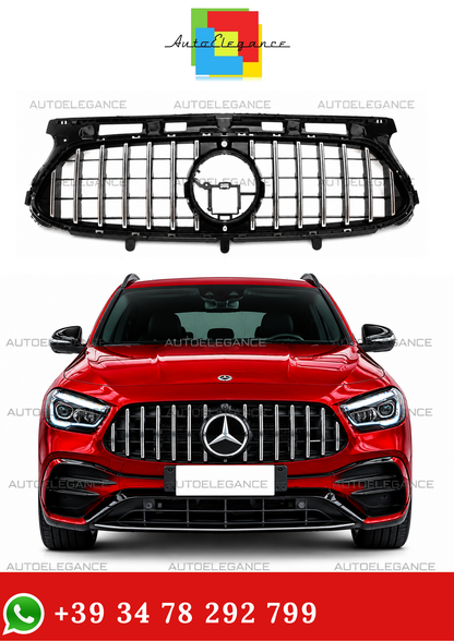🔥ART.0449 Calandra GT Look Nero con Finiture Cromo per Mercedes GLA H247🔥