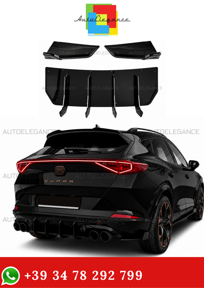 💫Splitter Posteriore + Flaps Nero Lucido Per Cupra Formentor MK1 2020-2024💫