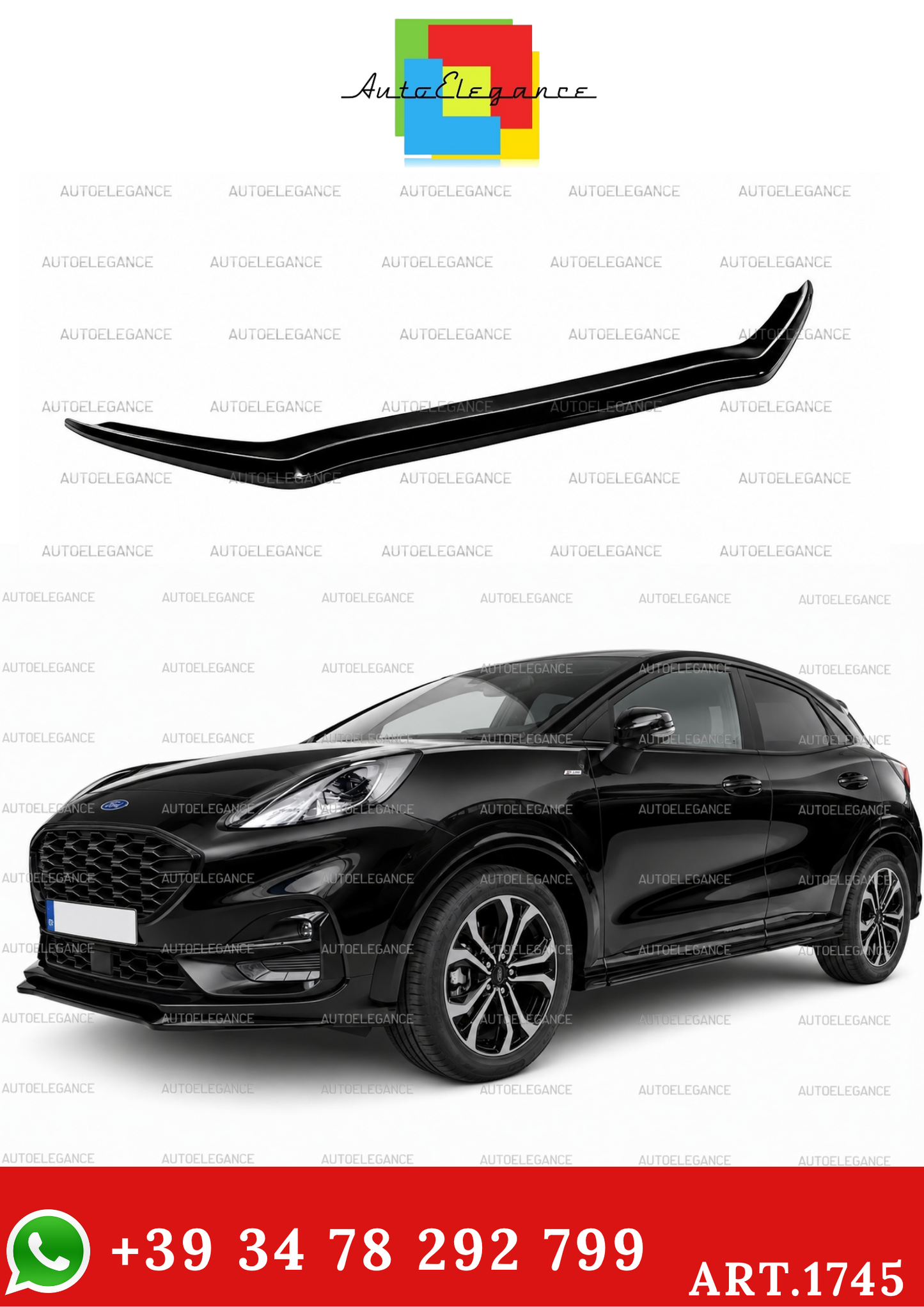 💫ART.1745 SPLITTER NERO LUCIDO ADATTO SOLO ALLA VERSIONE FORD PUNA ST-Line💫