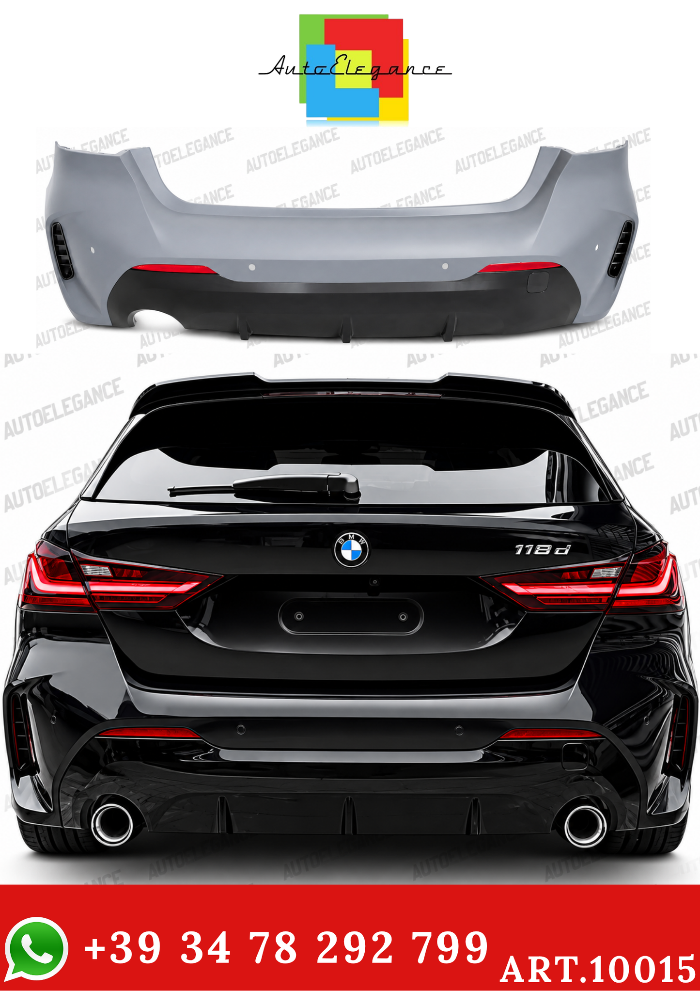 💫ART.10015 PARAURTI POSTERIORI SPORT LOOK PER BMW F40 19-24💫