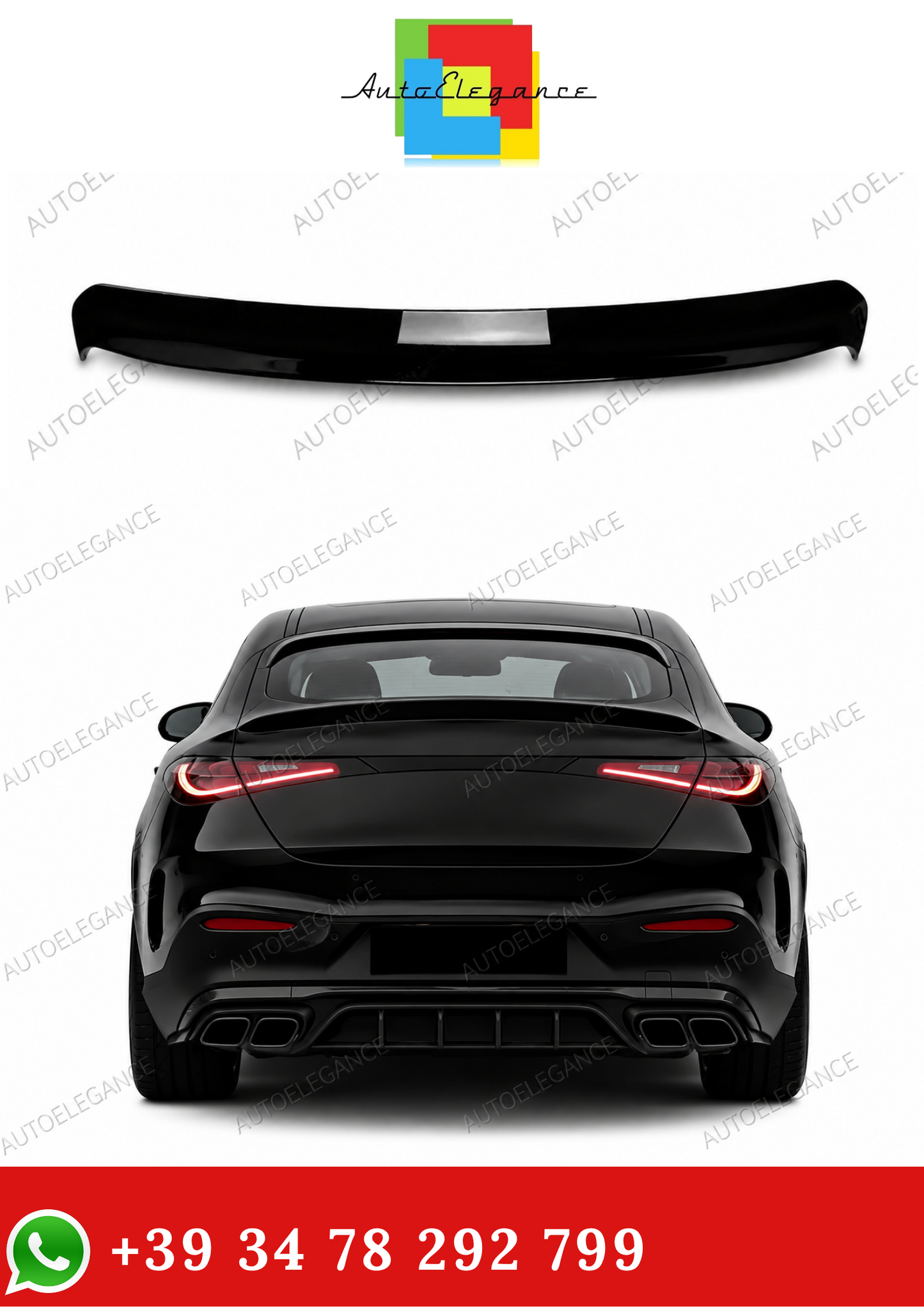 💫Spoiler SUL Tetto Nero Lucido in ABS per Mercedes Benz GLC Coupé C254 2023+💫