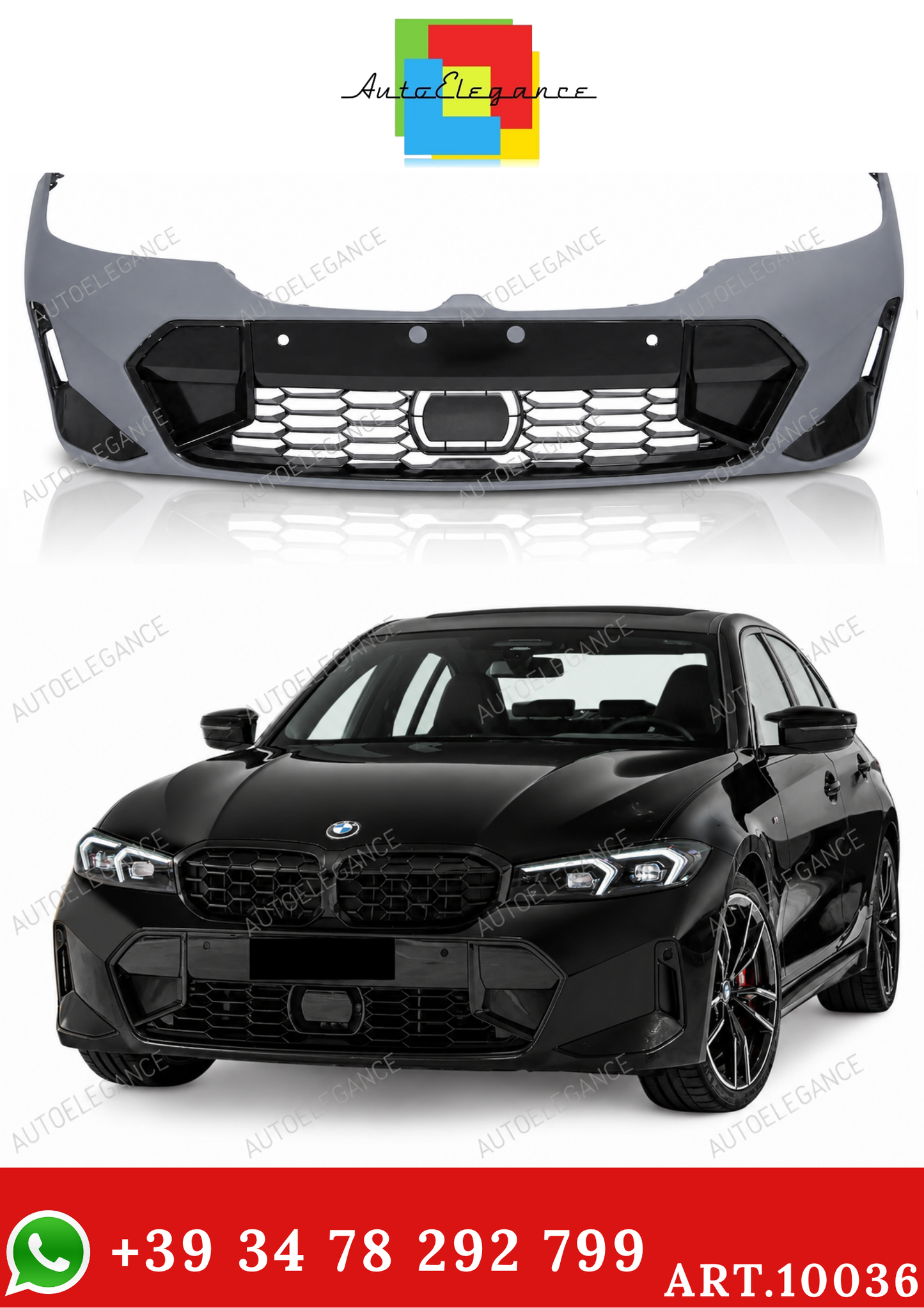 💫ART.10036 PARAURTI ANTERIORE LOOK SPORTIVO PDC - BMW G20 / G21 LCI 22-26💫