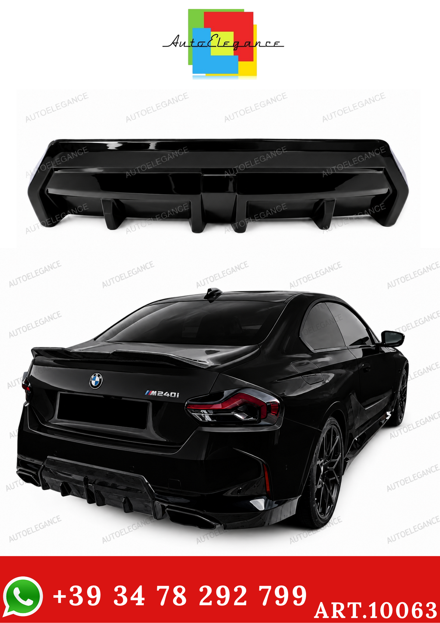💫ART.10063 HECKDIFFUSOR IN SCHWARZ HOCHGLANZ FÜR BMW 2ER G42💫