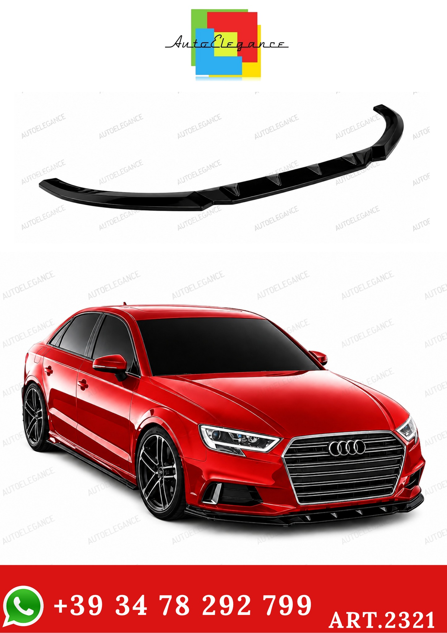 💫ART.2321 SPLITTER AUDI A3 8V FACELIFT SEDAN 2016-2020💫