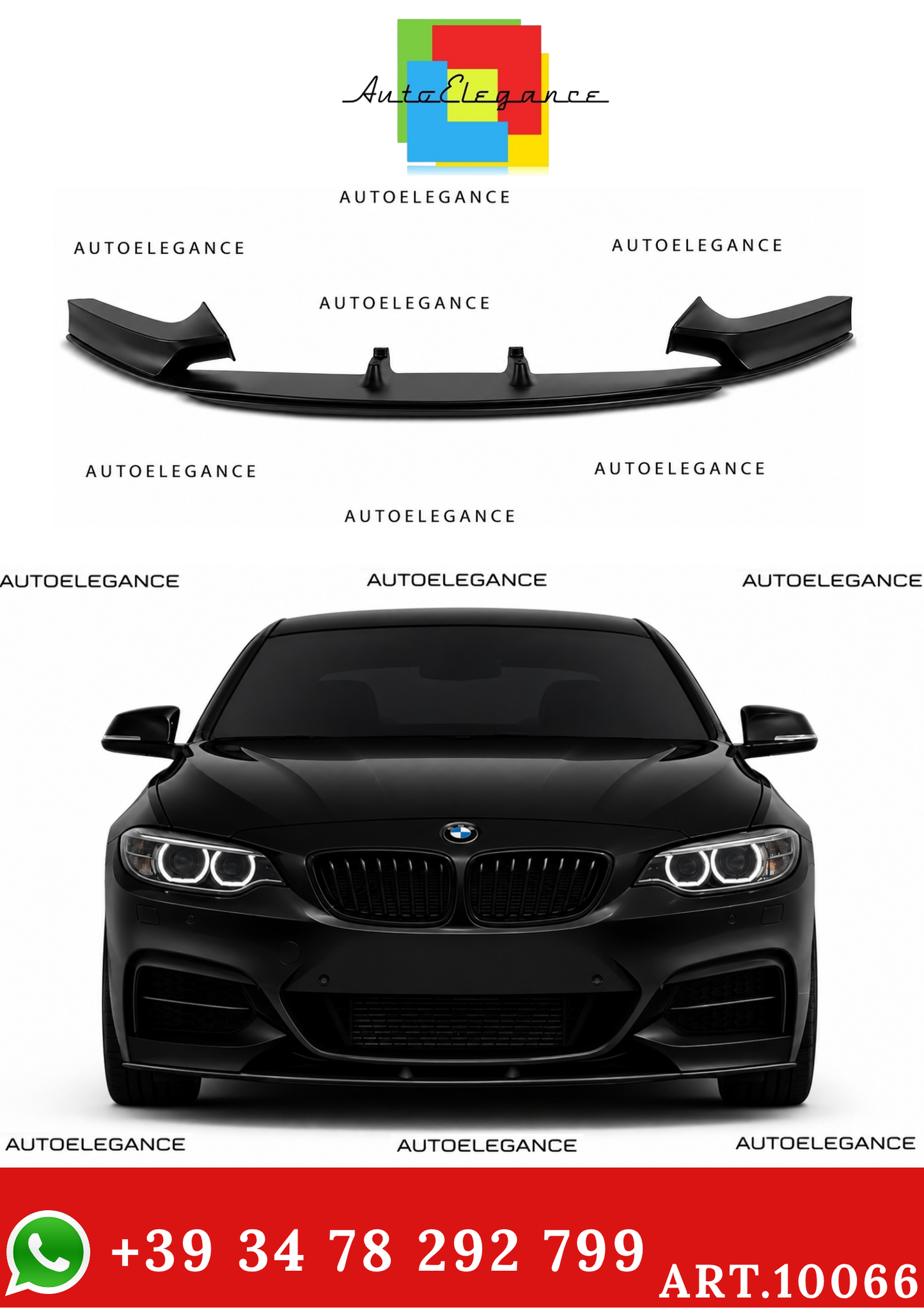 💫ART.10066 Splitter Anteriore STILE PERFORMANCE PER BMW F22 / F23 / 2013+💫