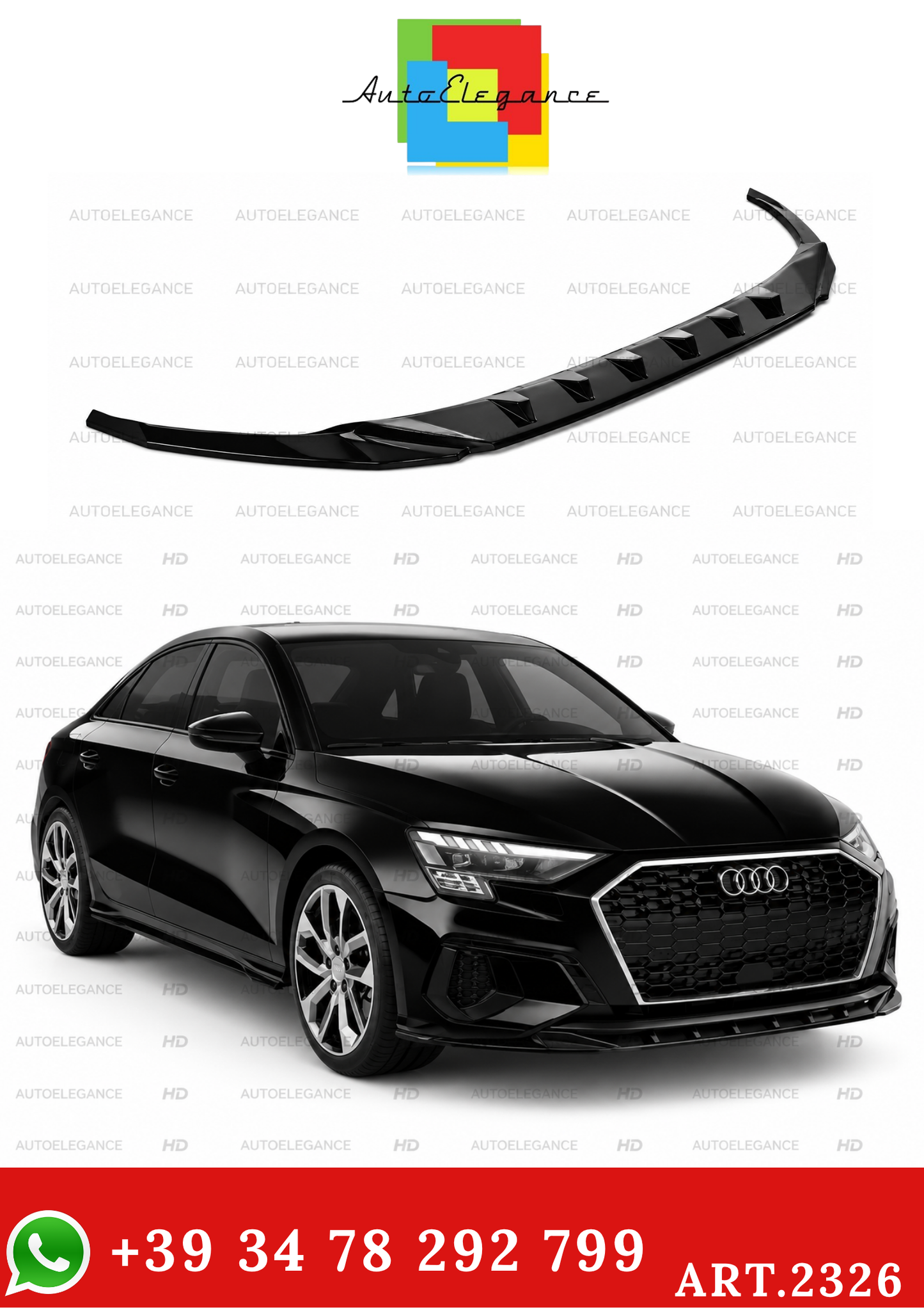 💫ART.2326  SPLITTER AUDI A3 8Y SEDAN SPORTBACK PRE FACELIFT 2020-2024💫