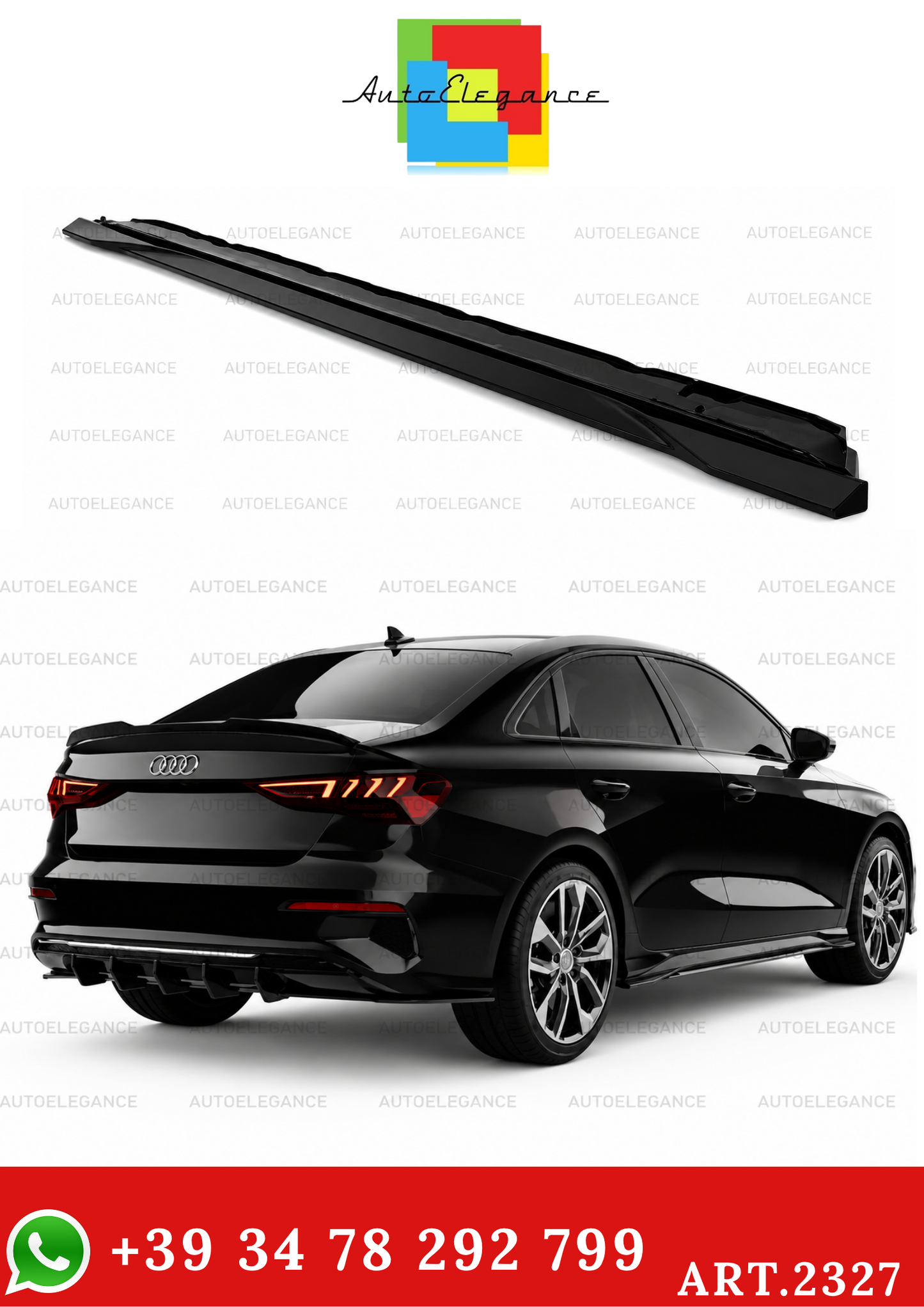 💫ART.2327  SOTTOMINIGONNE AUDI A3 8Y SEDAN SPORTBACK PRE FACELIFT 2020-2024 💫