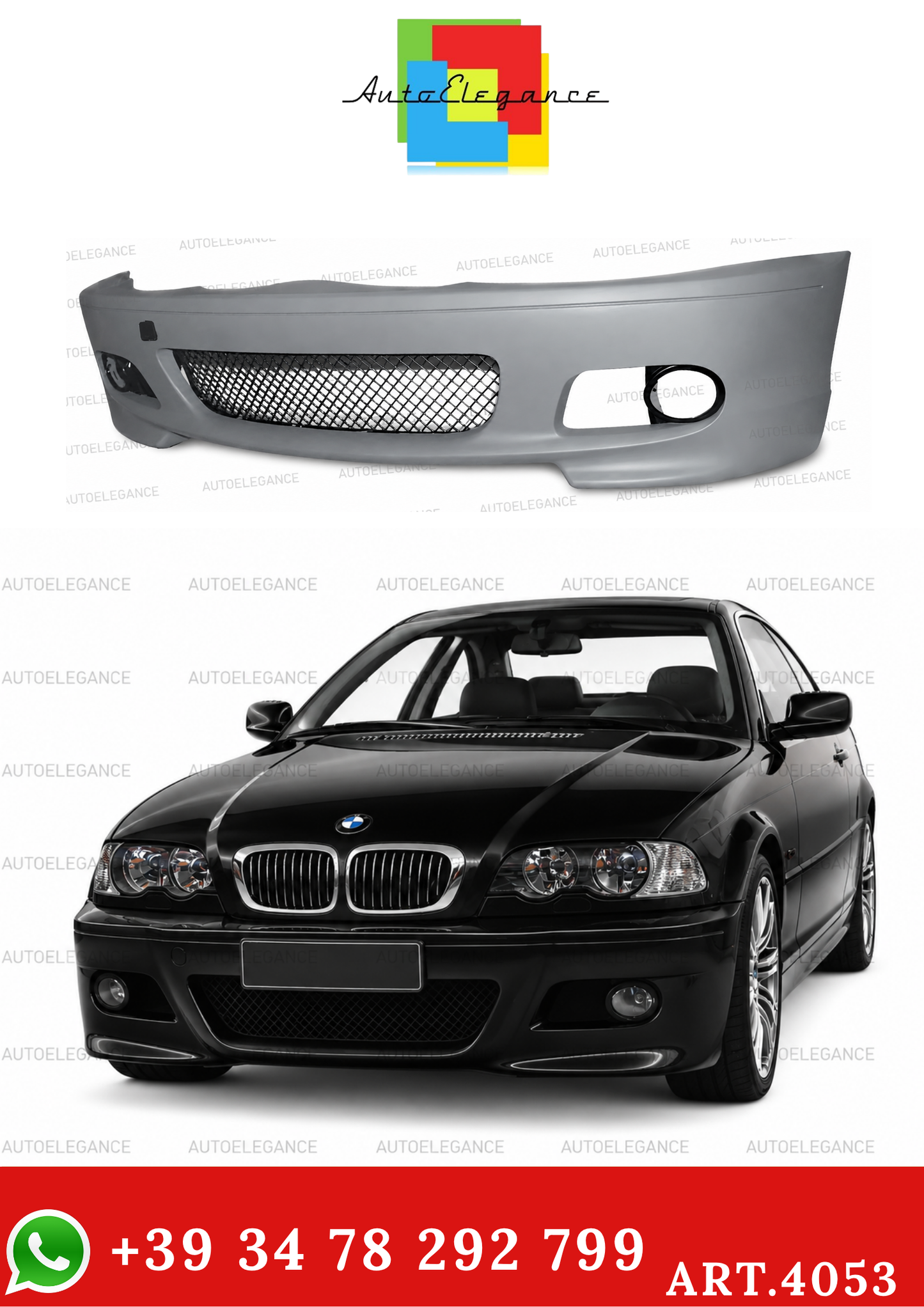 💥ART.4053 PARAURTI ANTERIORE SPORT adatto per BMW E46 99-05 LOOK M3💥