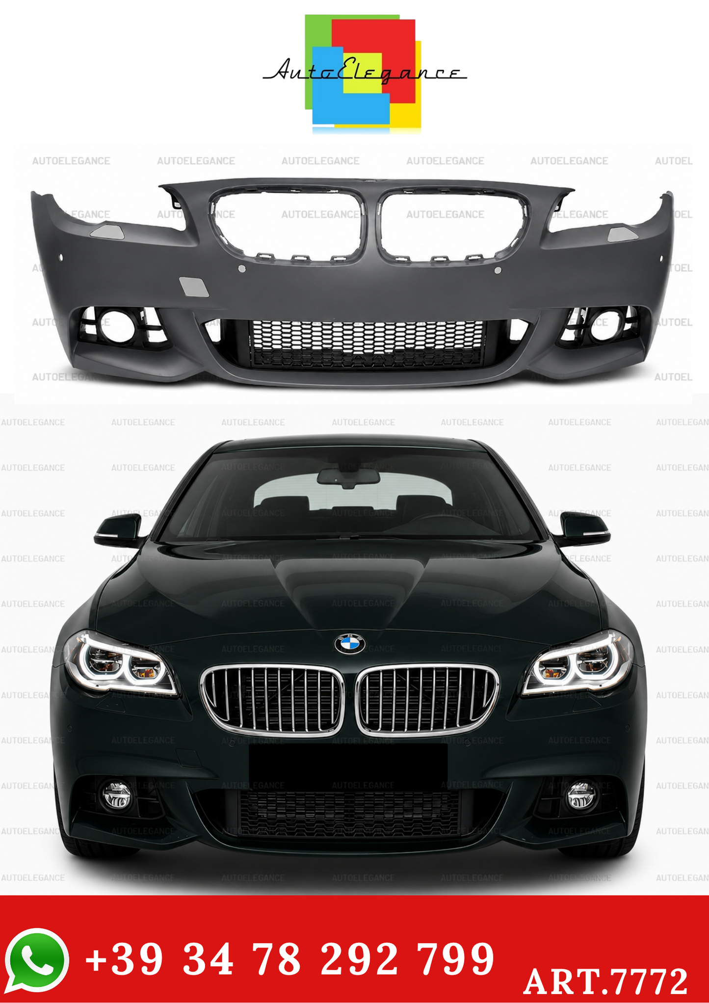 💫ART.7772 Paraurti Anteriore M-SPORT per BMW F10 / F11 LCI 2013-2016💫