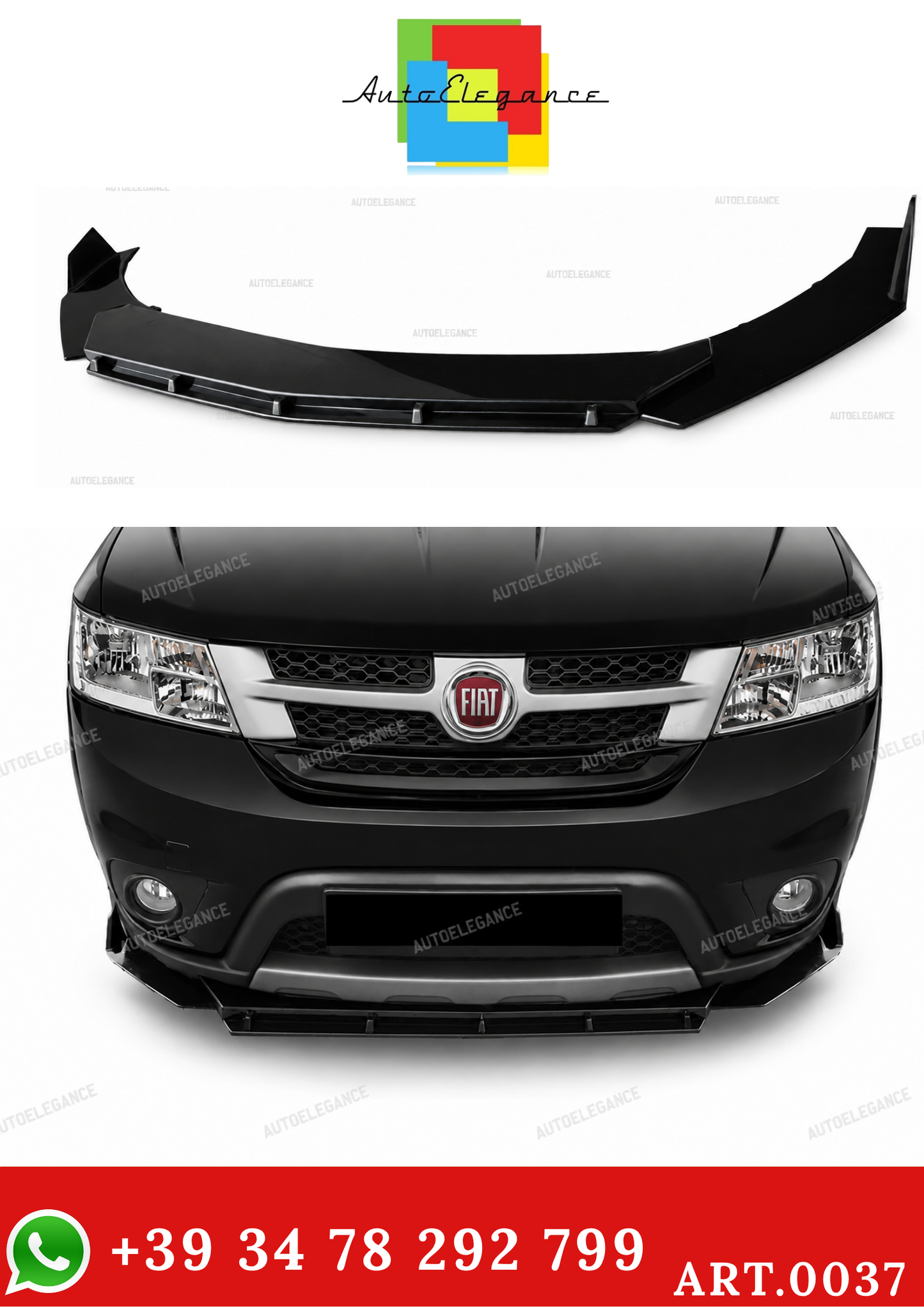 FIAT FREEMONT FRONT BUMPER SPLITTER GLOSSY BLACK RS LOOK