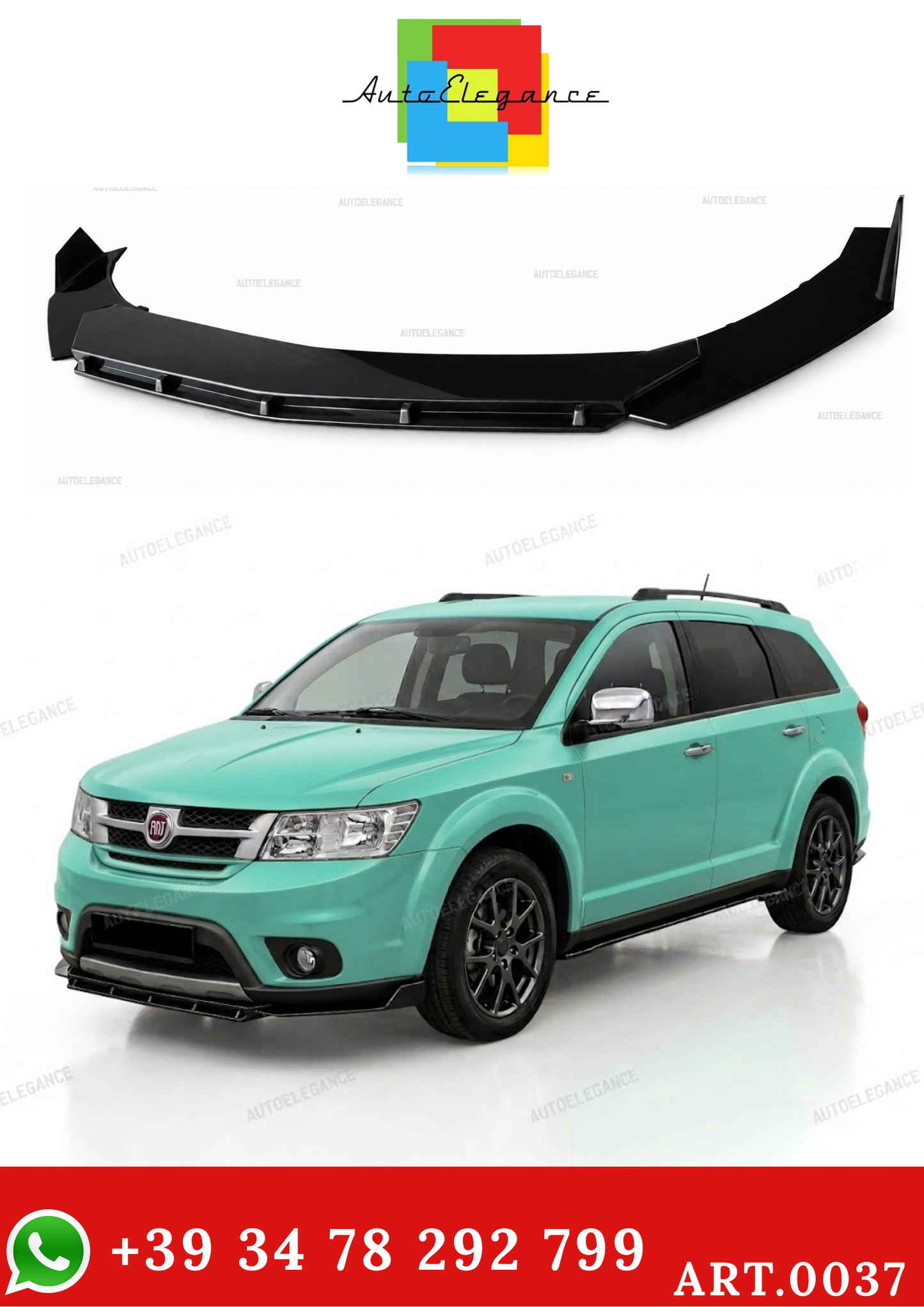 FIAT FREEMONT FRONT BUMPER SPLITTER GLOSSY BLACK RS LOOK