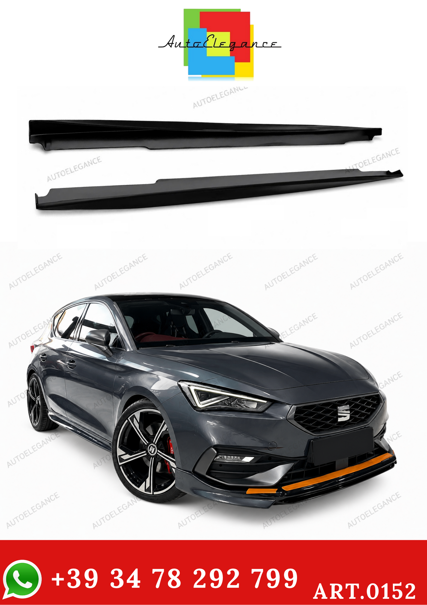 ART.0152 Coppia Minigonne Laterali Down Port Seat Leon Kl MK4 2020