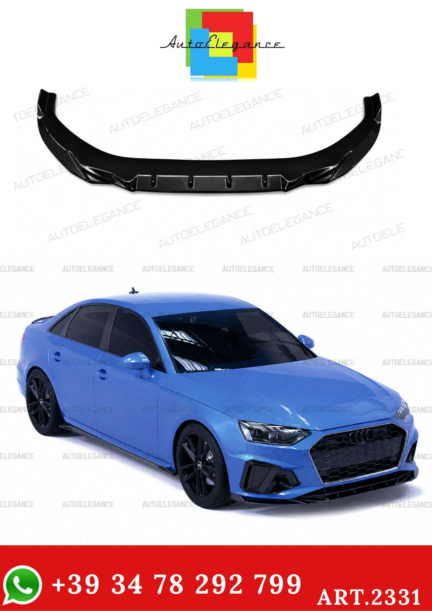 2331⭐Splitter anteriore adatto per Audi A4 S-Line / S4 B9 Facelift (2019-2024)⭐