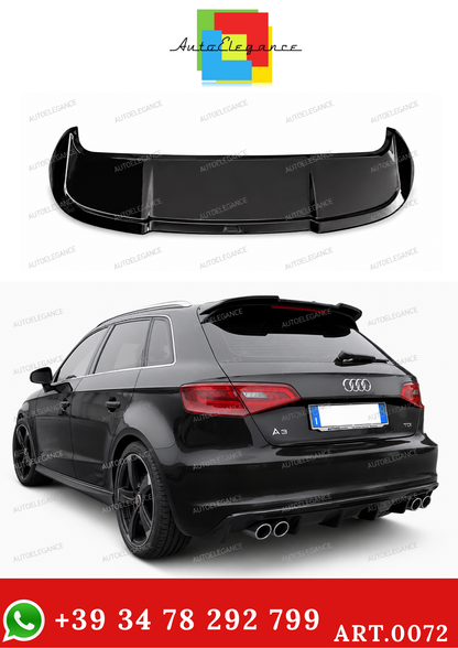 0072🔥SPOILER A3 8V 5D SPORTBACK 12-20 STANDARD LOOK RS3 NERO LUCIDO SOLO STAN🔥