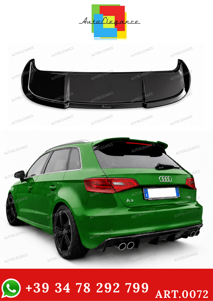 0072🔥SPOILER A3 8V 5D SPORTBACK 12-20 STANDARD LOOK RS3 NERO LUCIDO SOLO STAN🔥