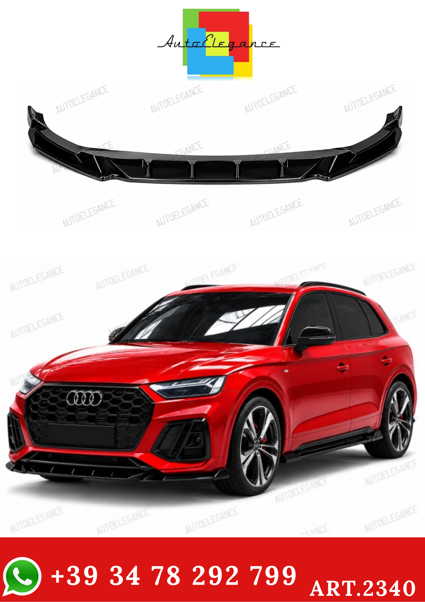 2340⭐Splitter anteriore adatto per Audi SQ5 / Q5 S-Line Mk2 Facelift 20–24⭐