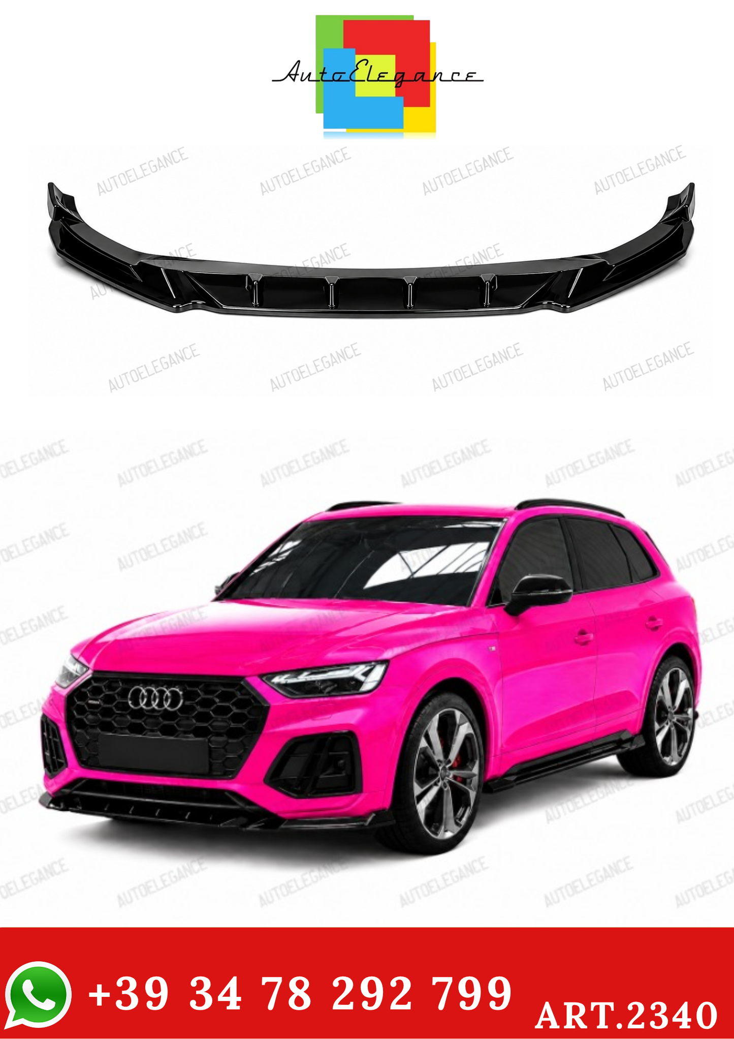 2340⭐Splitter anteriore adatto per Audi SQ5 / Q5 S-Line Mk2 Facelift 20–24⭐