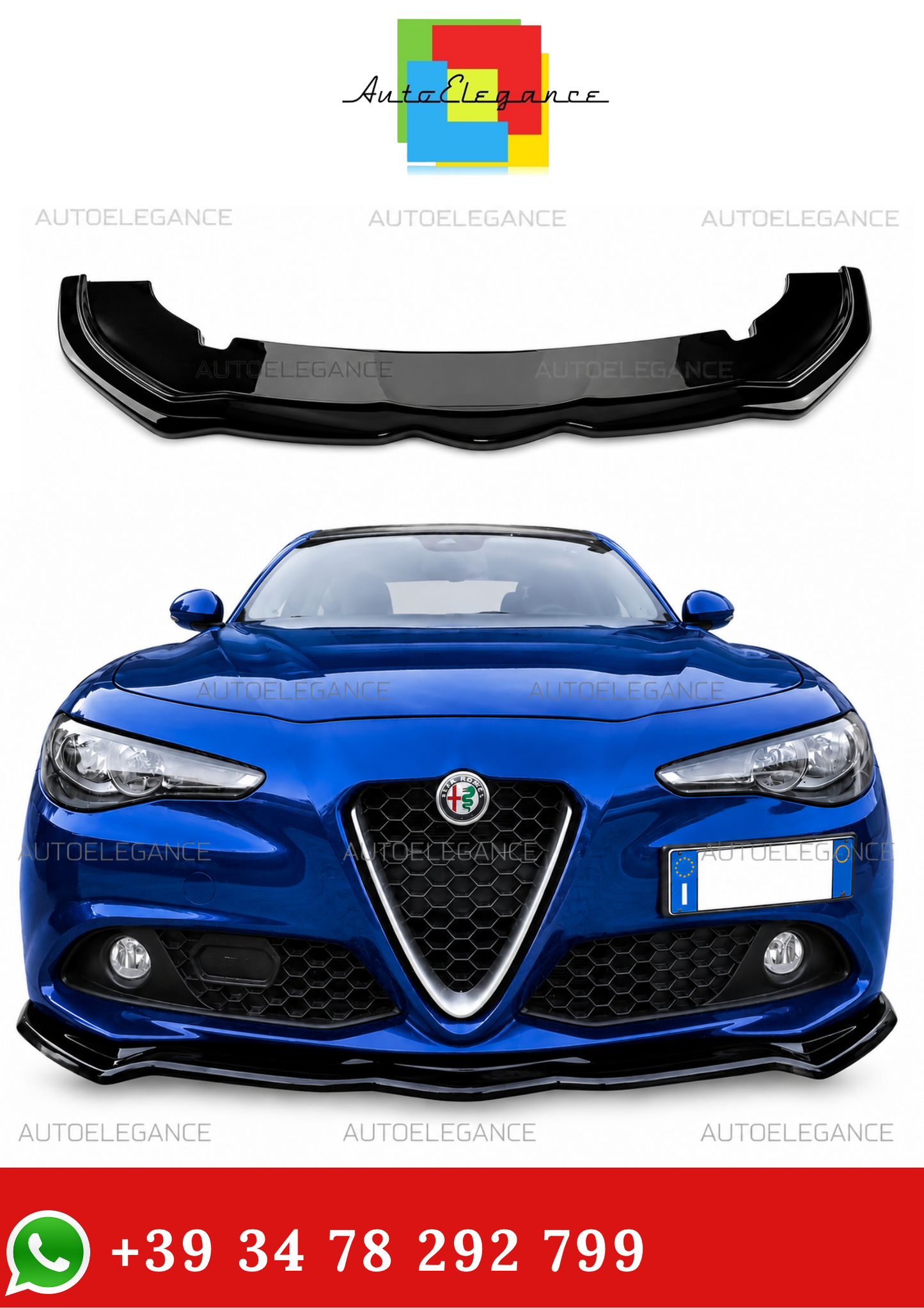 💫SPLITTER ALFA ROMEO ADATTO PER GIULIA STANDARD IN NERO LUCIDO ABS💫